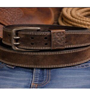 Lee Men's Dark Brown Suede Leather Belt Strap 43 length